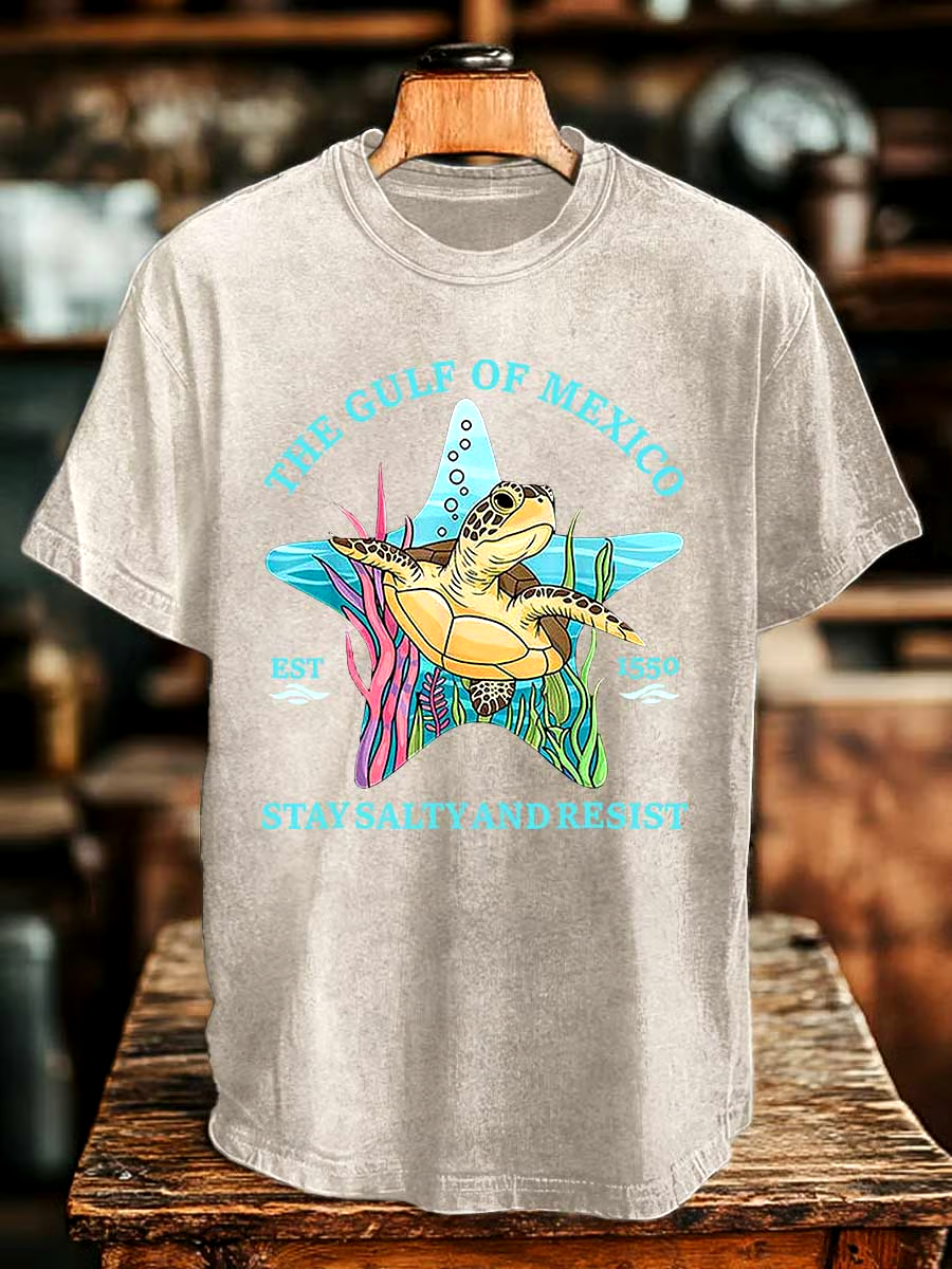 🌊Buy 3 get 12% off丨Men's Gulf Of Mexico Print T-shirt