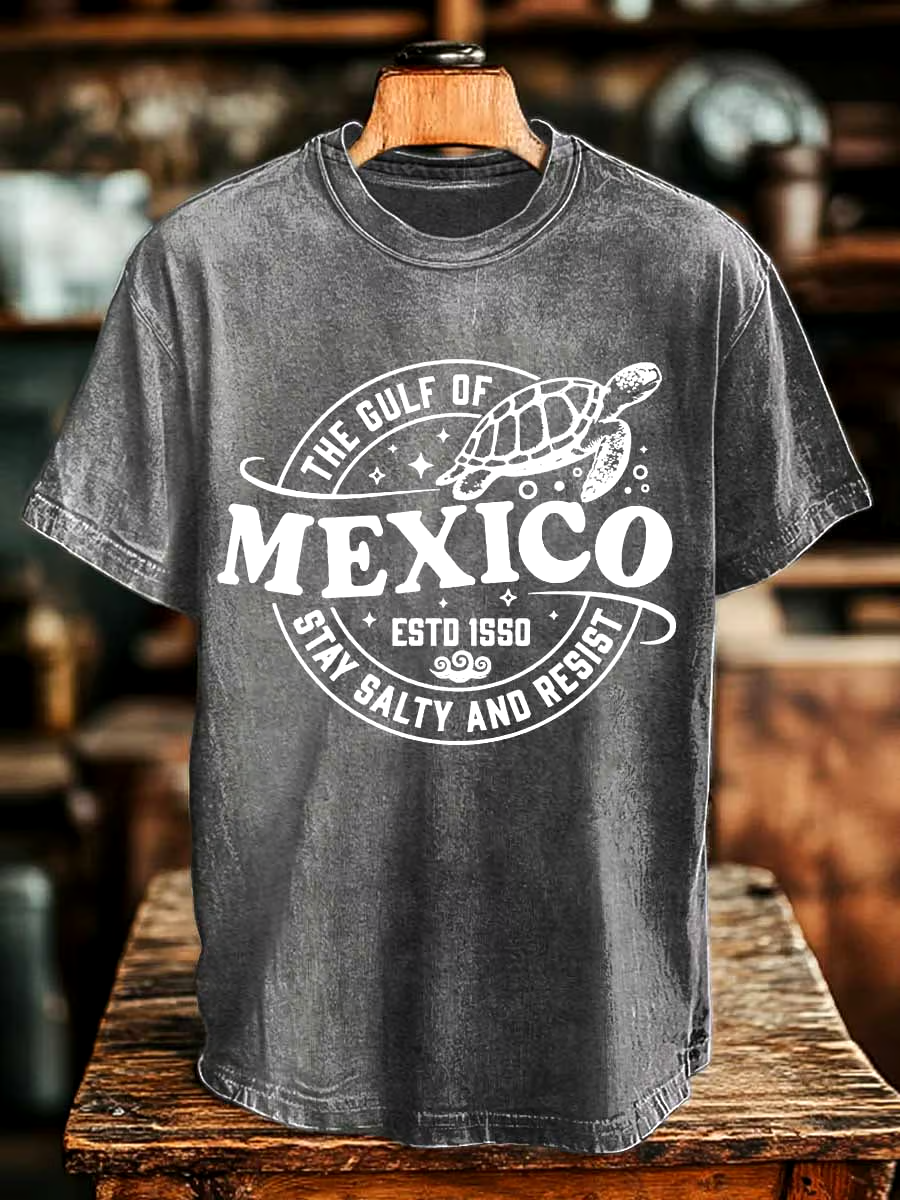 🌊Buy 3 get 12% off丨Men's Gulf Of Mexico Printed Round Neck T-Shirt