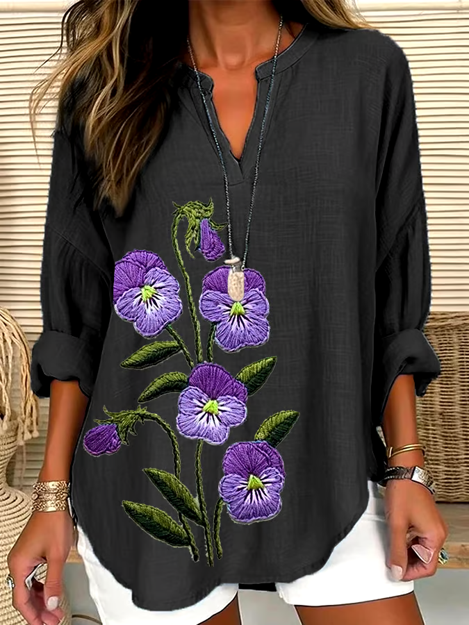 💜Buy 3 get 12% off丨Women's Purple Flower Alzheimer's Awareness Support Shirt