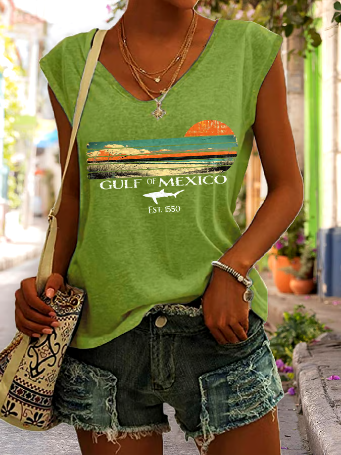 🌊Buy 3 get 12% off丨Women's Gulf Of Mexico Print Tank Top