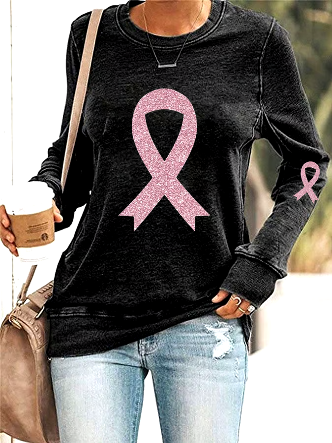 🎀Buy 3 get 12% off丨Women's Breast Cancer Awareness Print Casual Sweatshirt
