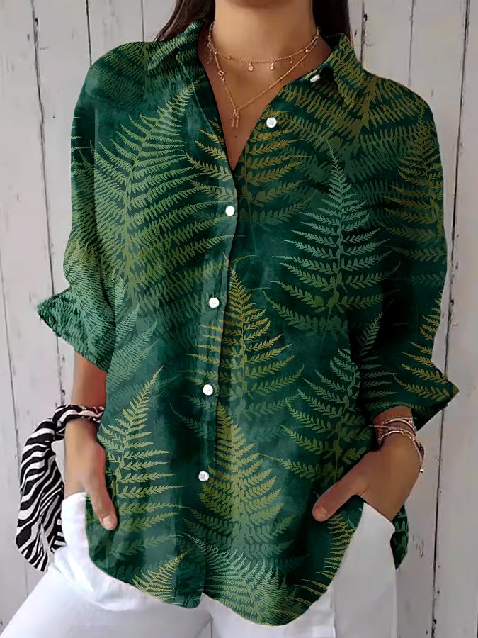 🌳Buy 3 get 12% off丨Women's Forest Floral Print Casual Lapel Shirt丨🌿100% natural cotton