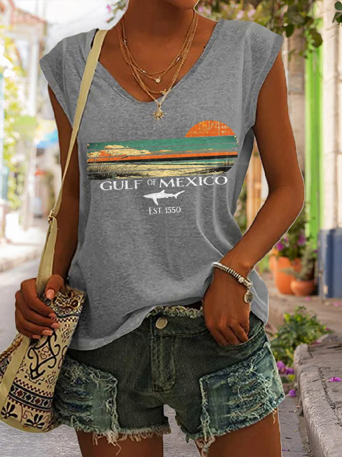 🌊Buy 3 get 12% off丨Women's Gulf Of Mexico Print Tank Top